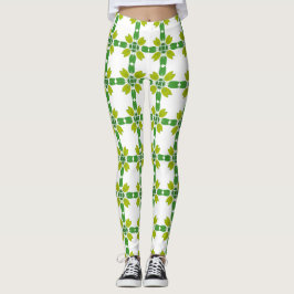 Bladmönster, Mönster av blad, Gröna blad Leggings