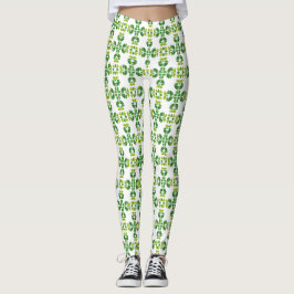 Bladmönster, Mönster av blad, Gröna blad Leggings