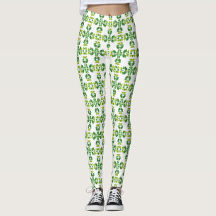 Bladmönster, Mönster av blad, Gröna blad Leggings