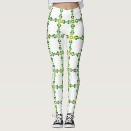 Bladmönster, Mönster av blad, Gröna blad Leggings