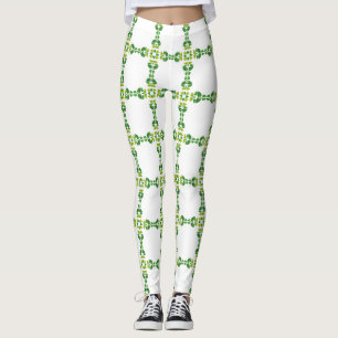 Bladmönster, Mönster av blad, Gröna blad Leggings