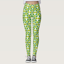 Bladmönster, Mönster av blad, Gröna blad Leggings