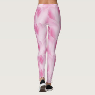 Bladmönster, rosa leggings