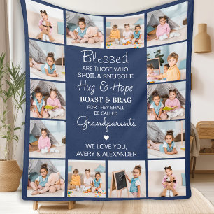 Bladmorföräldrarnas Anpassningsbar Navy Blue 14 Bi Fleecefilt