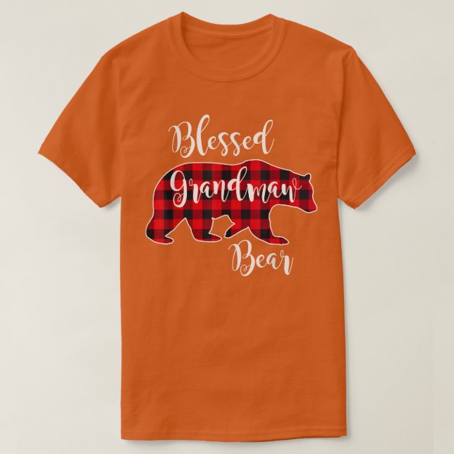Bladmormor Bear Red Buffalo Check Play Gran T Shirt (Design framsida)