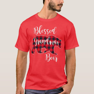 Bladmormor Bear Red Buffalo Check Play Gran T Shirt