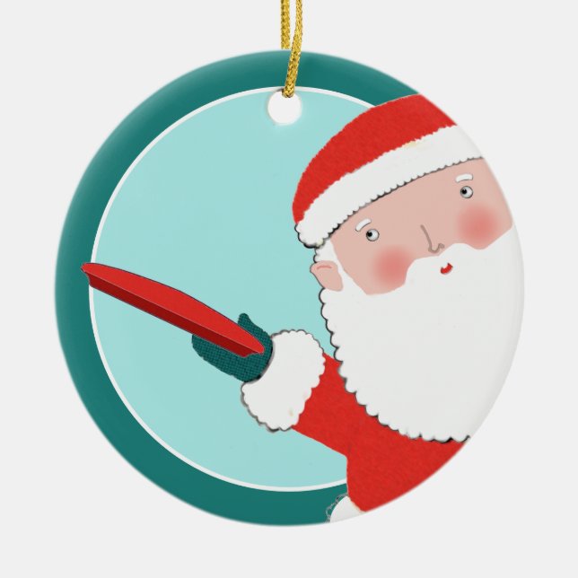 Bladmottagare för personliger julgransprydnad keramik (Framsidan)