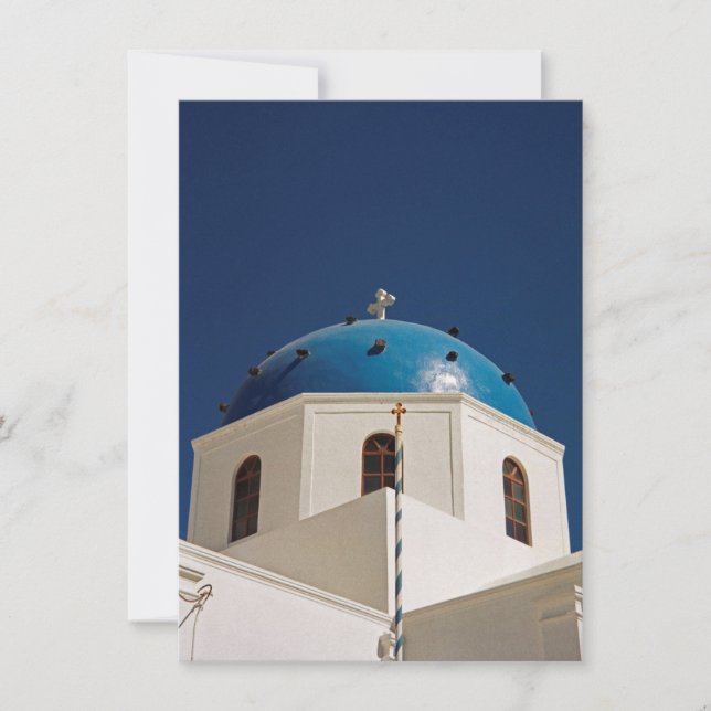 Blådome, Santorini, Greklands kort (Framsida)