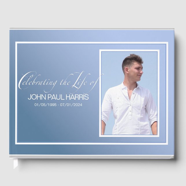 Blådömet ett levande fotominnesmärke gästböcker (Framsida)