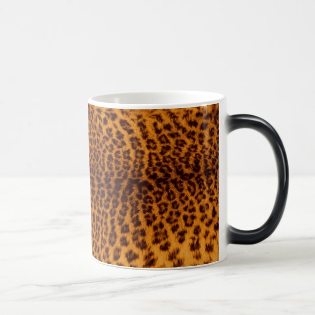 Bladprid svart fläckig Struktur-mall för leopard Magisk Mugg (Höger)