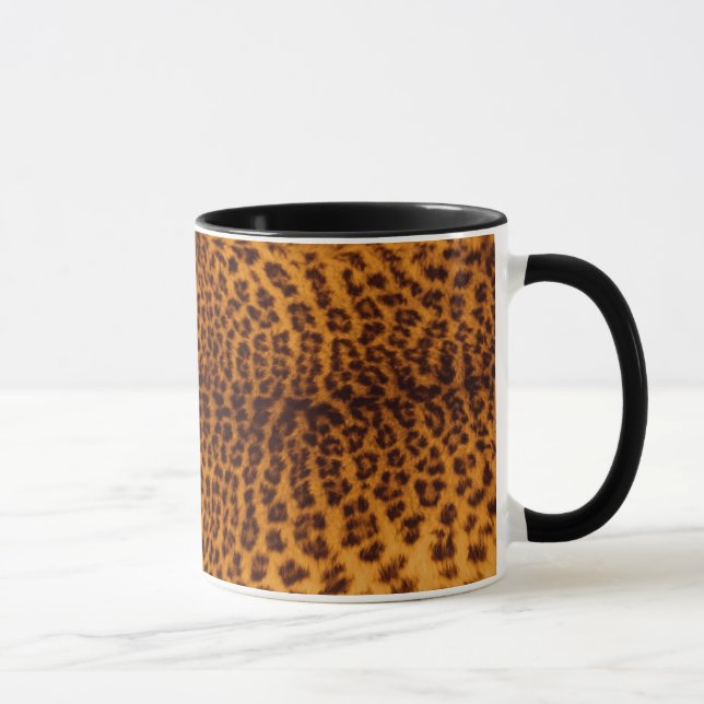 Bladprid svart fläckig Struktur-mall för leopard Mugg (Höger)