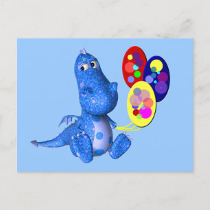 Blådradiosändare (Balloations Cute Postcard) Vykort