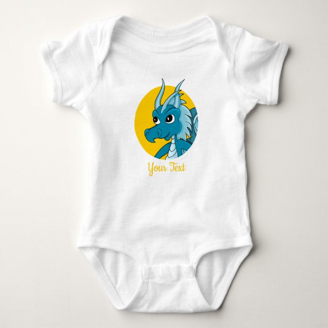 Blådrake av tecknad baby t shirt (Framsida)