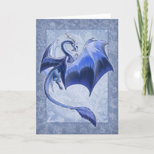 Blådrake av vinter-Fantasy Nature Art Kort