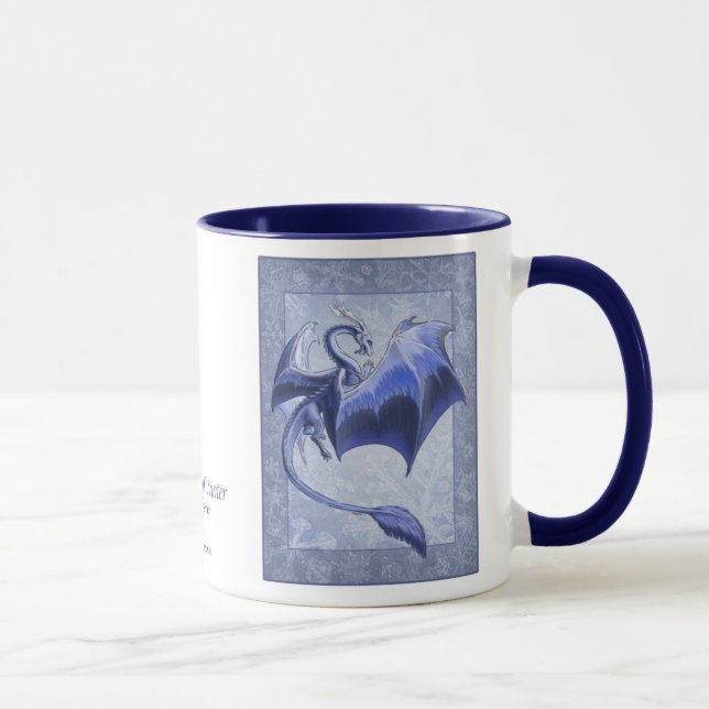 Blådrake av vinter-Fantasy Nature Art Mugg (Höger)