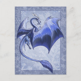 Blådrake av vinter-Fantasy Nature Art Vykort