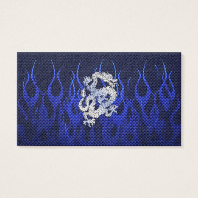 Blådrake i Stilar av kolfiber från Chrome Visitkort (Framsidan)