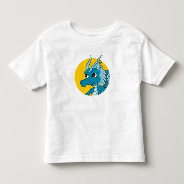 Blådrake tecknad småbarn t-shirt (Framsida)
