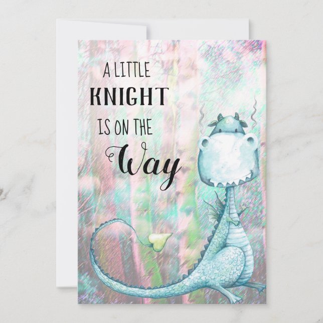 *~* Blådrakmer för babyskor i Pojke Inbjudningar (Framsida)