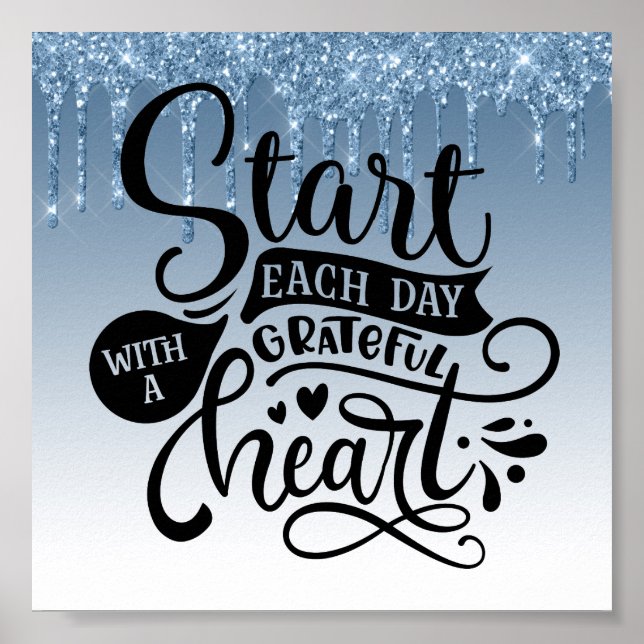 Blådroppad inspirationsoffert för Glitter Poster (Framsidan)