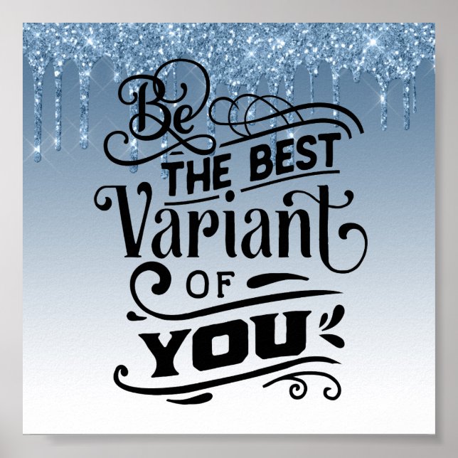 Blådroppad inspirationsoffert för Glitter Poster (Framsidan)