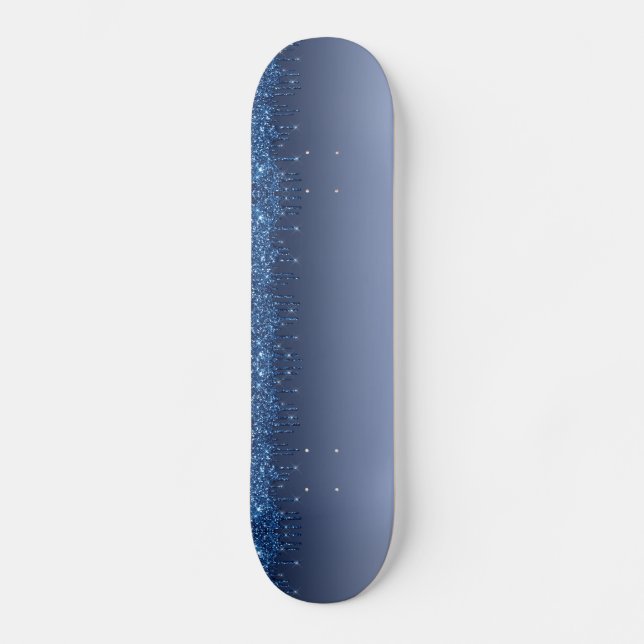 Blådroppning Glitter Mini Skateboard Bräda 18,5 Cm (Framsida)