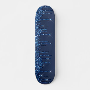 Blådroppning Glitter Mini Skateboard Bräda 18,5 Cm