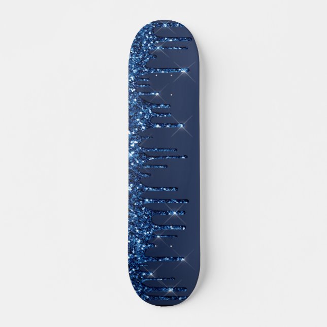 Blådroppning Glitter Mini Skateboard Bräda 18,5 Cm (Framsida)