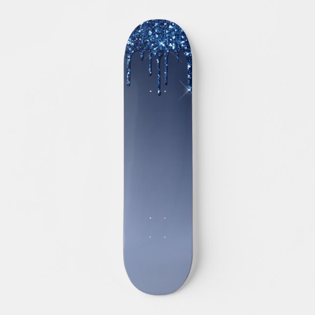Blådroppning Glitter Mini Skateboard Bräda 18,5 Cm (Framsida)