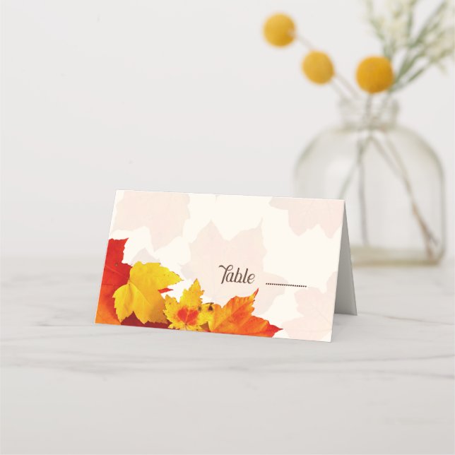 Bladsäteseskort eller rödLöv Placeringskort (Framsida)