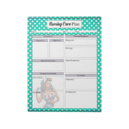 Bladsjuksköterskeplan för Pinup_ Sjuksköterskevård Anteckningsblock
