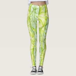 Bladskulpturer på baljväxter leggings