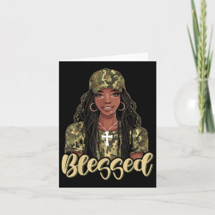 Bladsvarta kvinnor Afro African American Christia Kort