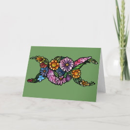 Bladsymbolen Måne i blomman, tredubbel symbol Kort