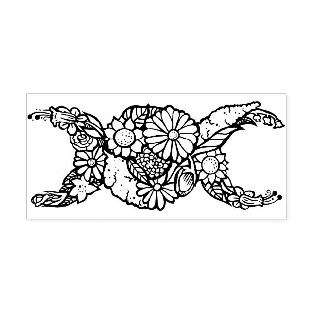 Bladsymbolen Måne i nedre tredubbel är gummi Frimä Självfärgande Stämpel (Design)