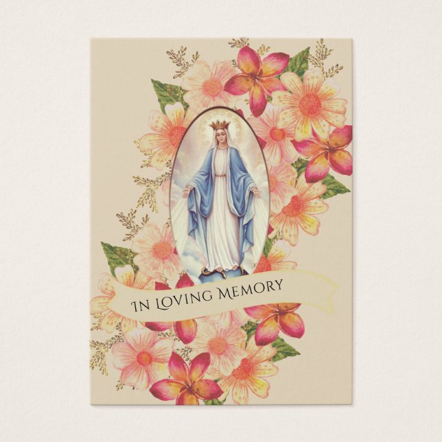 Bladt Virgin Mary Funeral Prayer Heliga Card Visitkort (Framsidan)