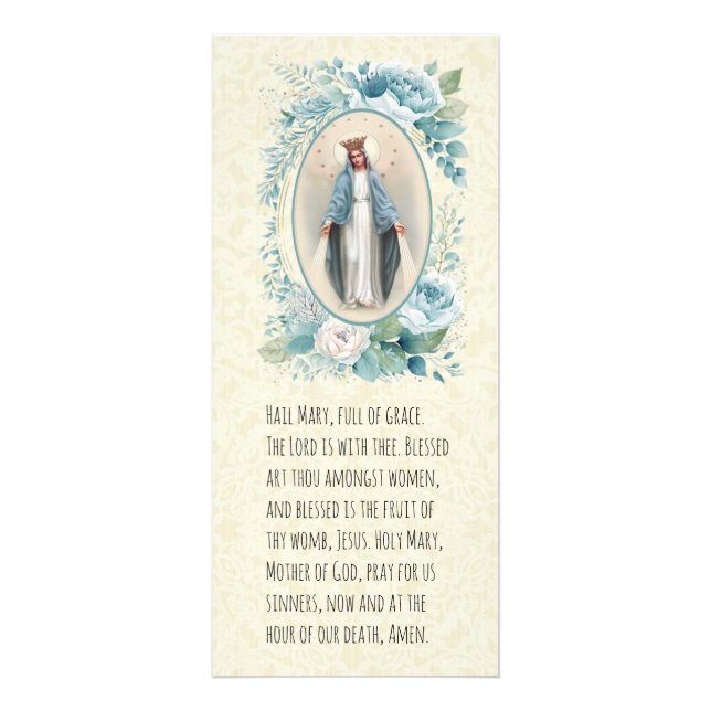 Bladt Virgin Mary katolskt begravningskort Reklamkort (Framsidan)