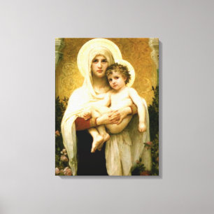 Bladt Virgin Mary och spädbarn Jesus Canvastryck
