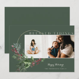 Bladtidings Watercolor Greenery Wandeans Foton Julkort