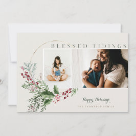 Bladtidings Watercolor Greenery Wandeans Foton Julkort