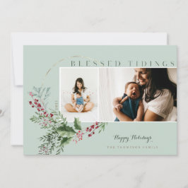 Bladtidings Watercolor Greenery Wandeans Foton Julkort