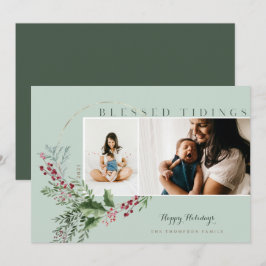 Bladtidings Watercolor Greenery Wandeans Foton Julkort