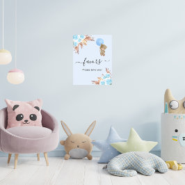 Blådusch-nalle, blåpampasgräs poster