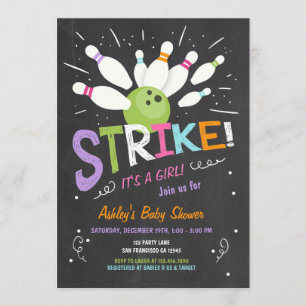 Blåduschinbjudan till Rosa Lila Girl Inbjudningar