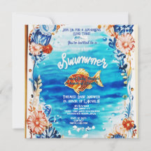 Blåduschsimmare stänk inbjudan