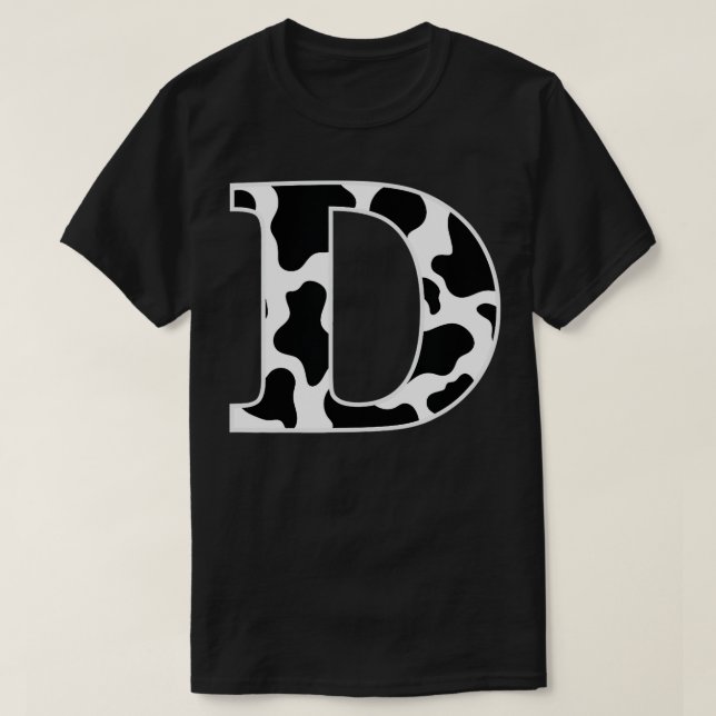 Bladutskrift, svart och vitt, första Brev D T Shirt (Design framsida)