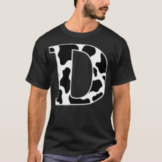 Bladutskrift, svart och vitt, första Brev D T Shirt