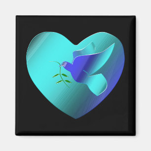 Blåduva i Himlar Heart Magnet