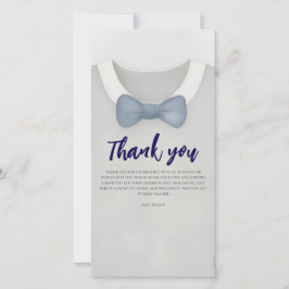 Blådykodräkt för babydusch tack kort