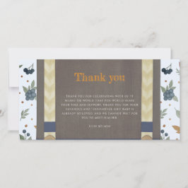 Blådykodräkt för babydusch tack kort